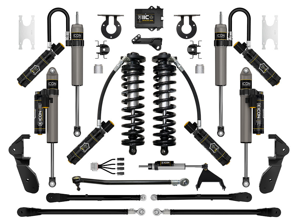 ICON 2023-2025 Ford F-250/F-350 Super Duty 4WD, 2.5-3" Lift, Stage 7 Coilover Conversion System with 4-Link