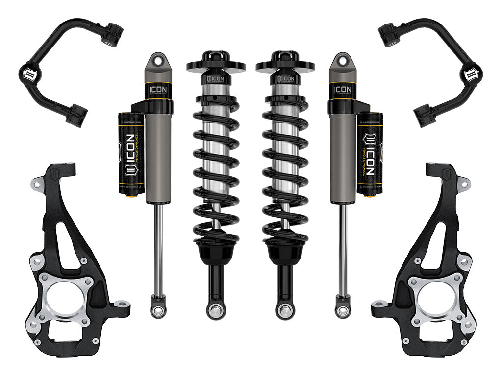 ICON 2021-2024 Ford F-150 4WD, 3.5-4.5" Lift, Stage 2 Suspension System, Tubular