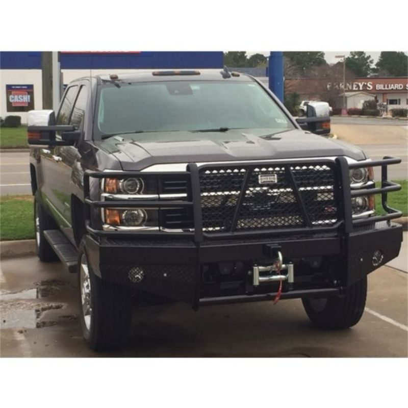 Ranch Hand Sport Series Winch Ready Front Bumper W/ Grille Guard Fits Select 15-19 Chevrolet Silverado 2500 HD/3500 HD Model FBC155BLR