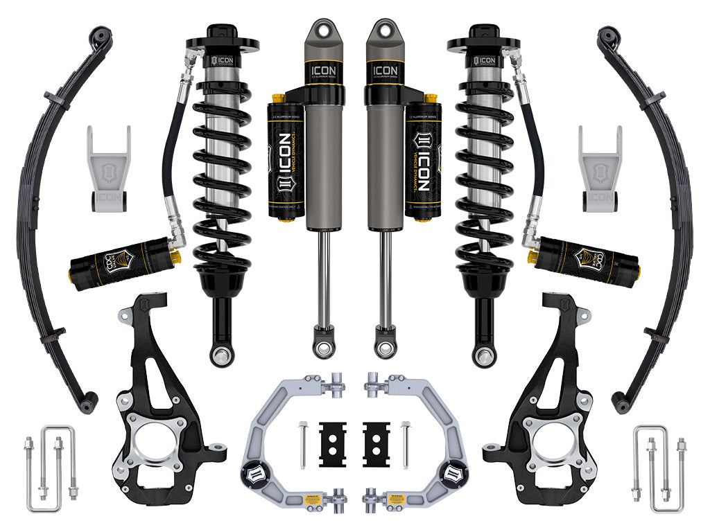 ICON 2021-2024 Ford F-150 4WD, 3.5-4.5" Lift, Stage 4 Suspension System, Billet, CDCV, w/ Leaf Packs