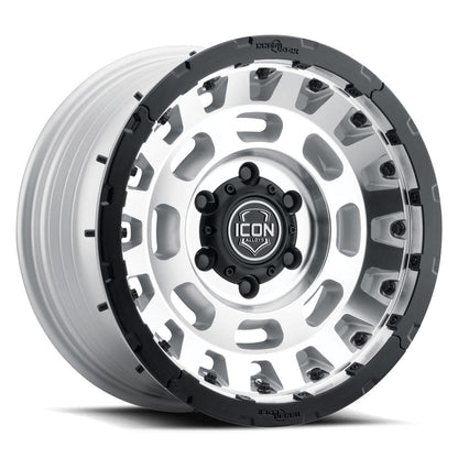 ICON Alloys Hammer Pro, Silver Machined, 17 x 8.5 / 6 x 5.5, 25mm Offset, 5.75" BS