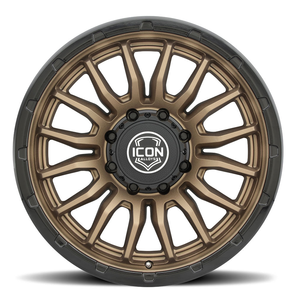 ICON Alloys Cajon, Satin Bronze w/ Gloss Black Lip, 20 x 9 / 8 x 170, 6mm Offset, 5.25" BS