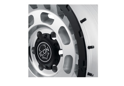 ICON Alloys Hammer Pro, Silver Machined, 17 x 8.5 / 5 x 150, 25mm Offset, 5.75" BS