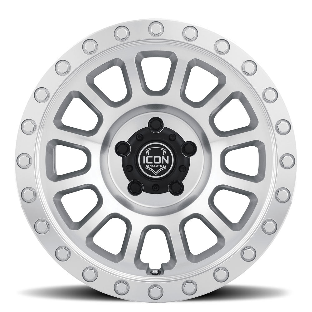 ICON Alloys Hulse, Silver Machined, 18 x 9 / 8 x 180, 12mm Offset, 5.5" BS