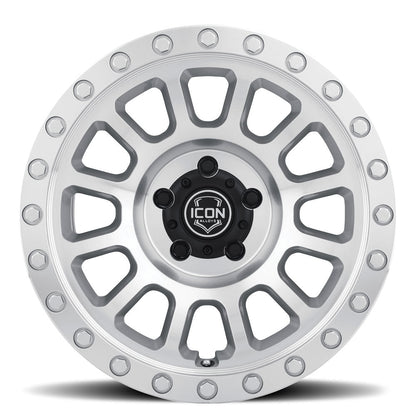 ICON Alloys Hulse, Silver Machined, 18 x 9 / 6 x 135, 6mm Offset, 5.25" BS