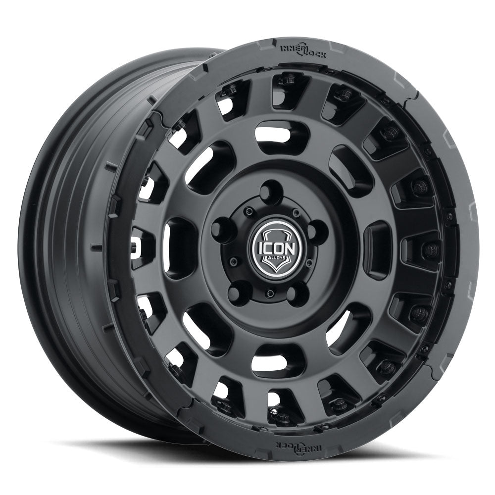 ICON Alloys Hammer Pro, Satin Black, 17 x 8.5 / 6 x 135, 6mm Offset, 5" BS