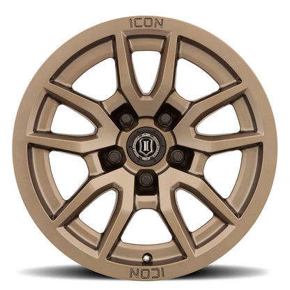ICON Alloys Vector 5, Bronze, 17 x 8.5 / 5 x 5, -6mm Offset, 4.5" BS