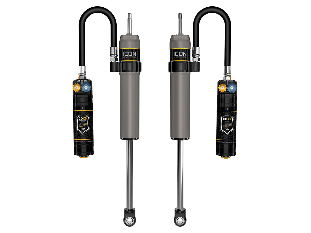 ICON 2025 Toyota 4Runner, 0-3” Lift, Rear, V.S. 2.5 Aluminum Series Shock Absorbers, Remote Reservoir w/ CDXS, Pair