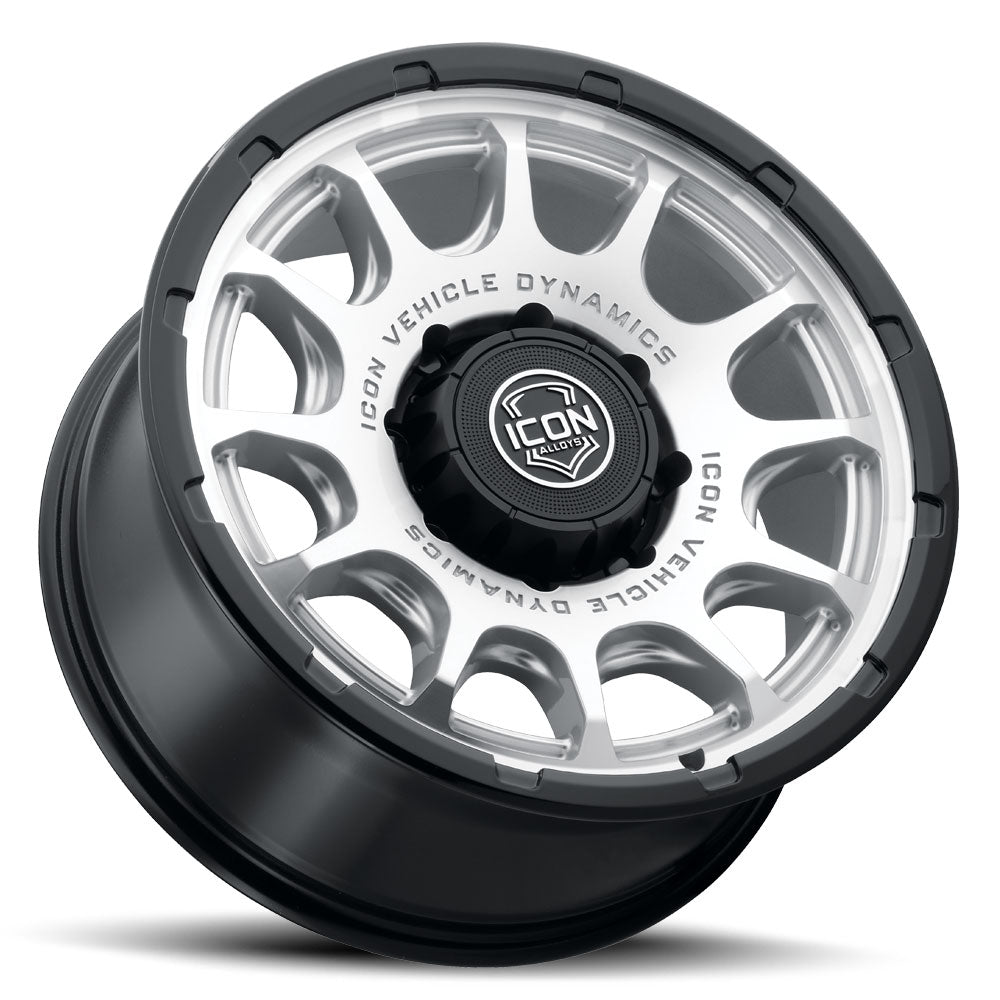 ICON Alloys Rancho, Silver Machined w/ Gloss Black Lip, 20 x 9 / 8 x 170, 6mm Offset, 5.25" BS