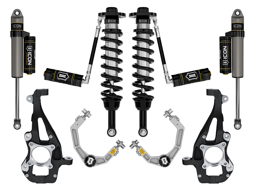 ICON 2021-2024 Ford F-150 4WD, 3.5-4.5" Lift, Stage 3 Suspension System, Billet