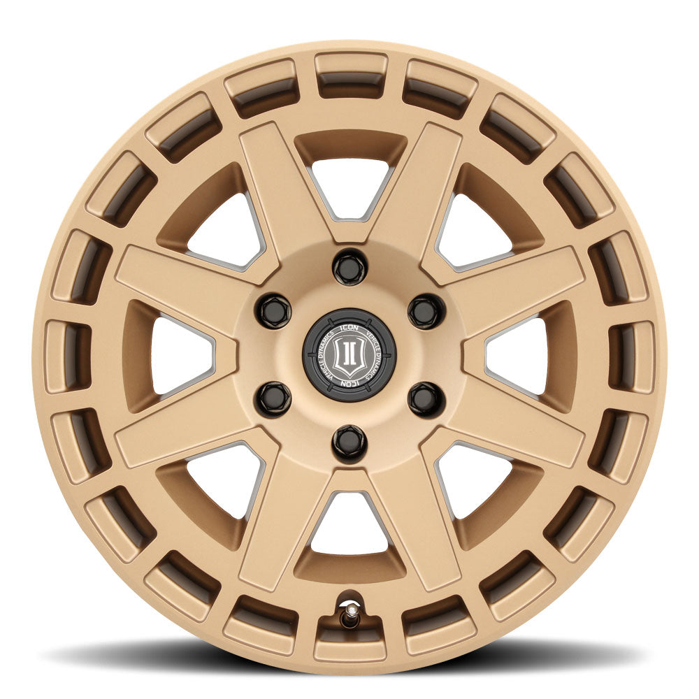 ICON Alloys Compass, Satin Brass, 17 x 8.5 / 6 x 135, 6mm Offset, 5" BS