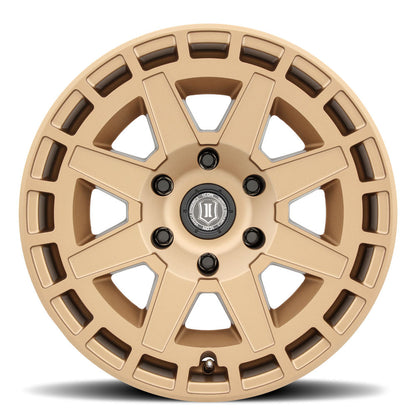 ICON Alloys Compass, Satin Brass, 17 x 8.5 / 5 x 5, -6mm Offset, 4.5" BS