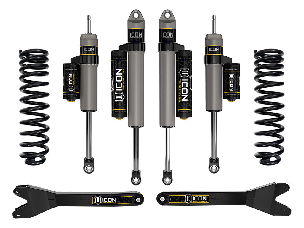 ICON 2023-2025 Ford F-250/F-350 Super Duty 4WD, Gas, 2.5" Lift, Stage 2 Suspension System w/ Radius Arms