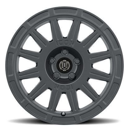 ICON Alloys Ricochet, Satin Black, 15 x 7 / 5 x 100, 15mm Offset, 4.6" BS