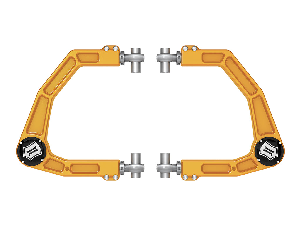 ICON 2024-2025 Toyota Tacoma/2024-2025 Toyota Land Cruiser 250 Series/2024-2025 Lexus GX550/2025 Toyota 4Runner, Front, Billet Upper Control Arms w/ Delta Joint Pro, Gold Anodizing