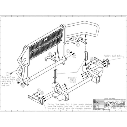 Ranch Hand Legend Series Grille Guard Fits Select 11-14 GMC Sierra 2500 HD/3500 HD Model GGG111BL1