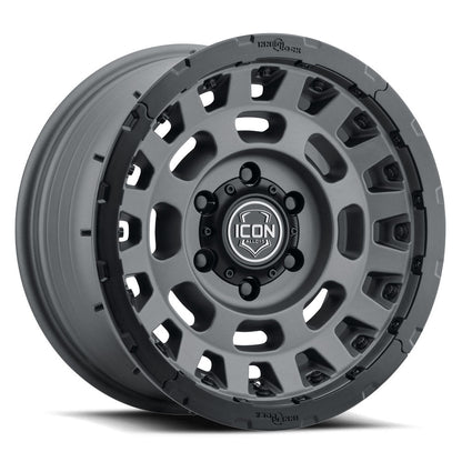 ICON Alloys Hammer Pro, Charcoal, 17 x 8.5 / 6 x 5.5, 25mm Offset, 5.75" BS