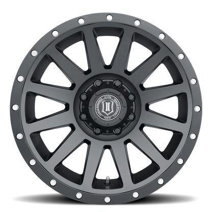 ICON Alloys Compression, Satin Black, 20 x 10 / 8 x 6.5, -19mm Offset, 4.75" BS
