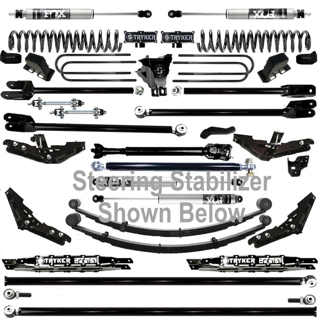 TUBE LONG ARM 12" F250 F350 4-LINK LIFT KIT 2011-2016 SUPER DUTY 4WD