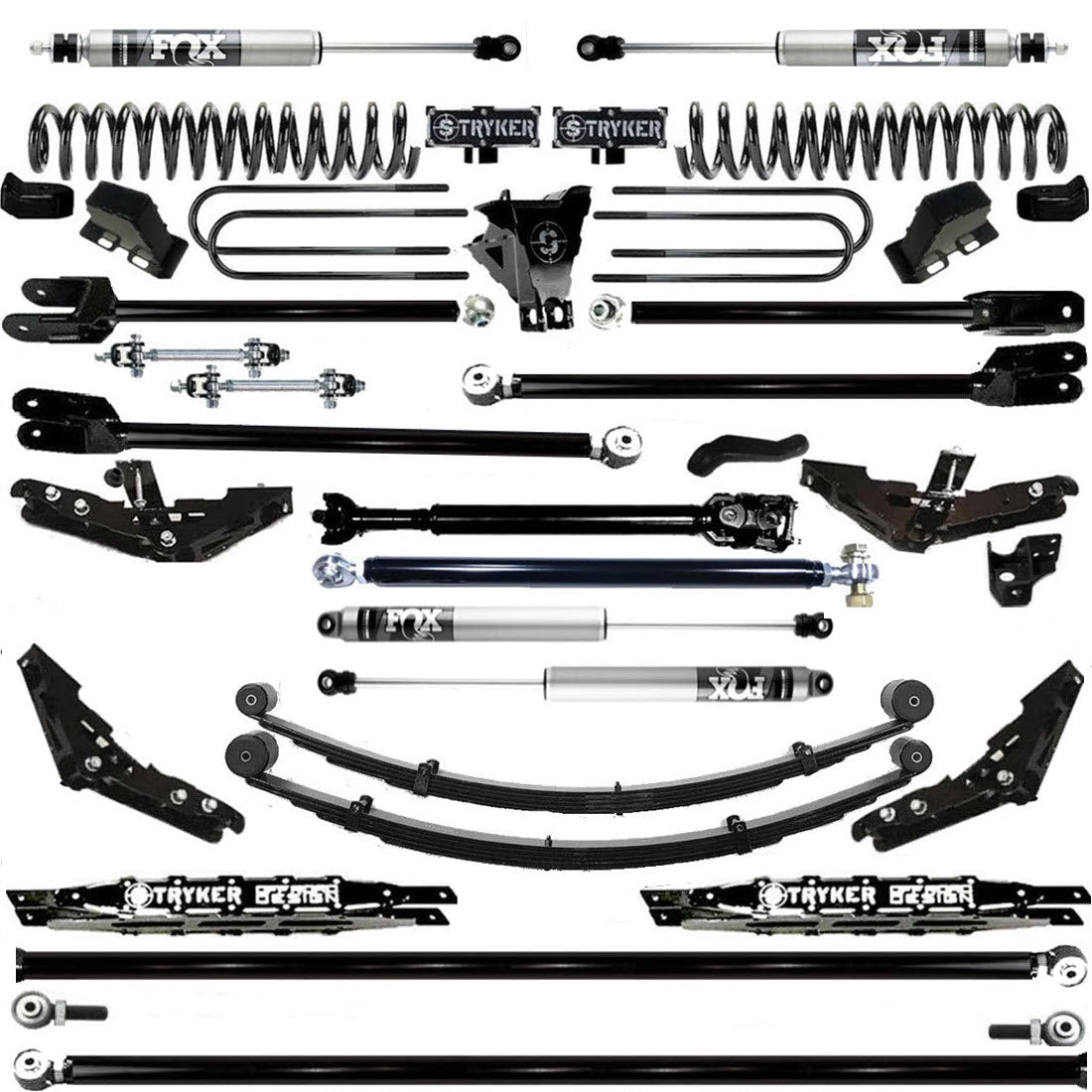 TUBE LONG ARM 12" F250 F350 4-LINK LIFT KIT 2011-2016 SUPER DUTY 4WD