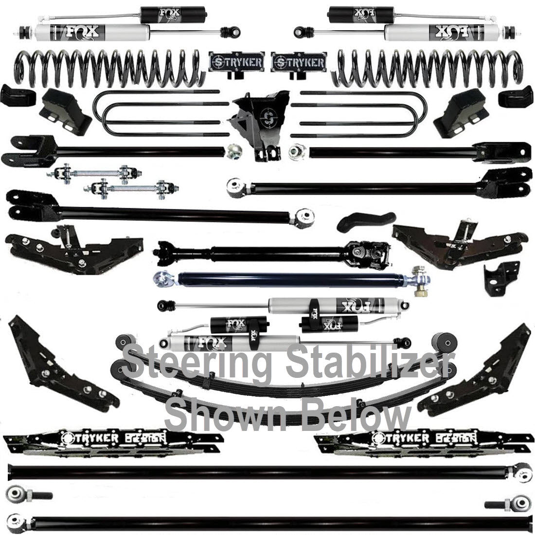 TUBE LONG ARM 12" F250 F350 4-LINK LIFT KIT 2011-2016 SUPER DUTY 4WD