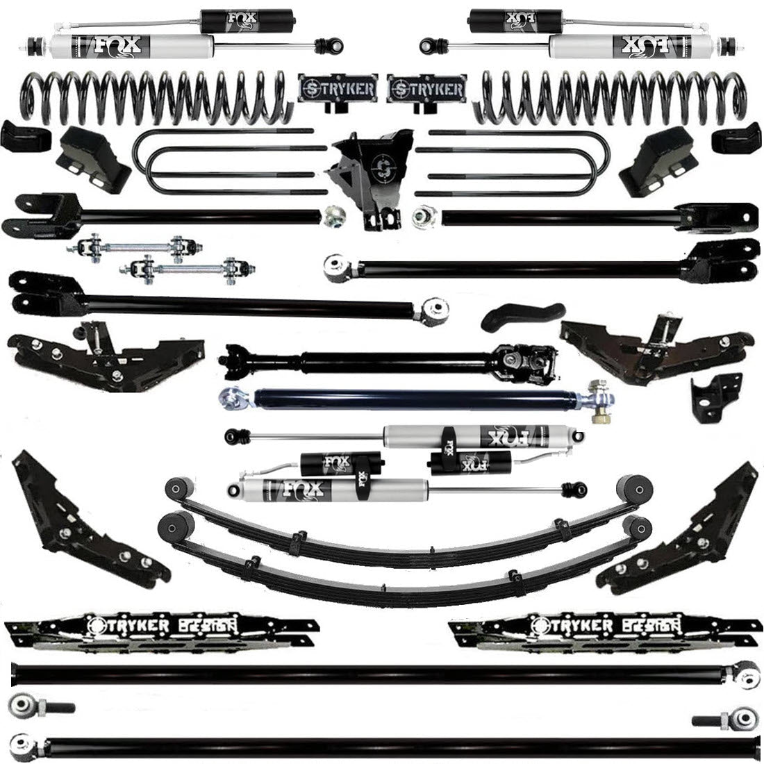 TUBE LONG ARM 12" F250 F350 4-LINK LIFT KIT 2011-2016 SUPER DUTY 4WD
