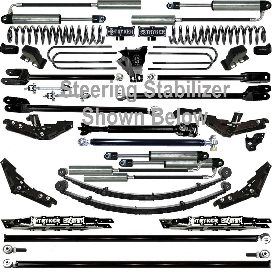 TUBE LONG ARM 12" F250 F350 4-LINK LIFT KIT 2011-2016 SUPER DUTY 4WD