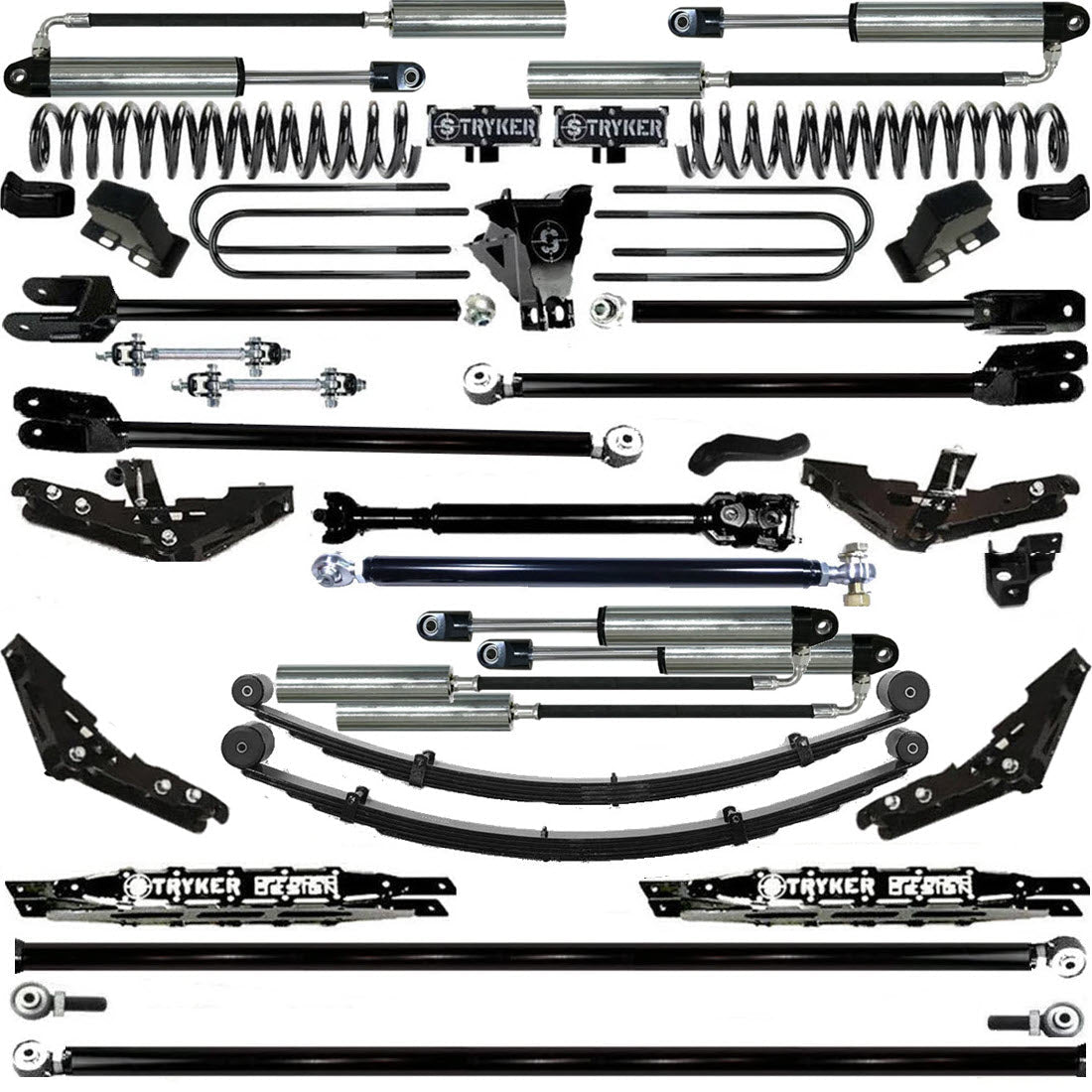 TUBE LONG ARM 12" F250 F350 4-LINK LIFT KIT 2011-2016 SUPER DUTY 4WD