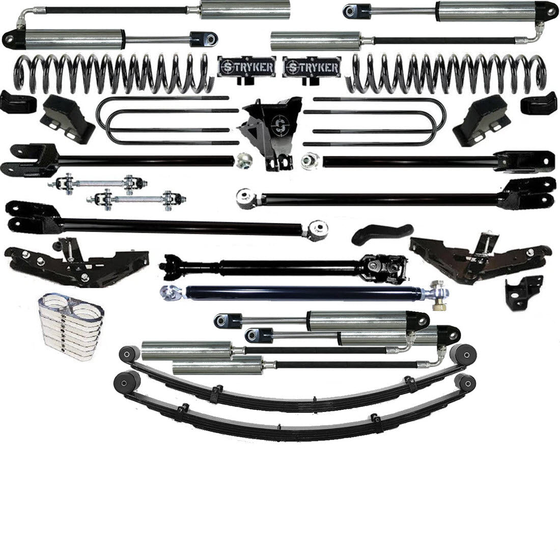 TUBE LONG ARM 12" F250 F350 4-LINK LIFT KIT 2011-2016 SUPER DUTY 4WD
