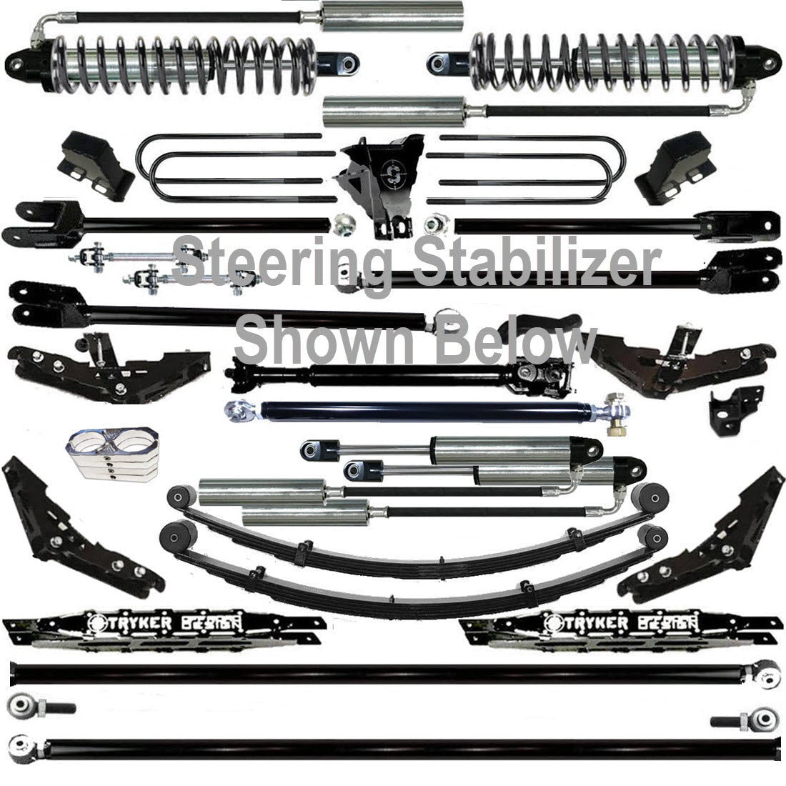 TUBE LONG ARM 12" F250 F350 4-LINK LIFT KIT 2011-2016 SUPER DUTY 4WD