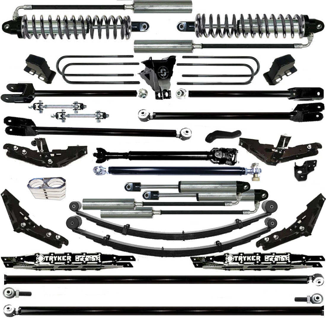TUBE LONG ARM 12" F250 F350 4-LINK LIFT KIT 2011-2016 SUPER DUTY 4WD