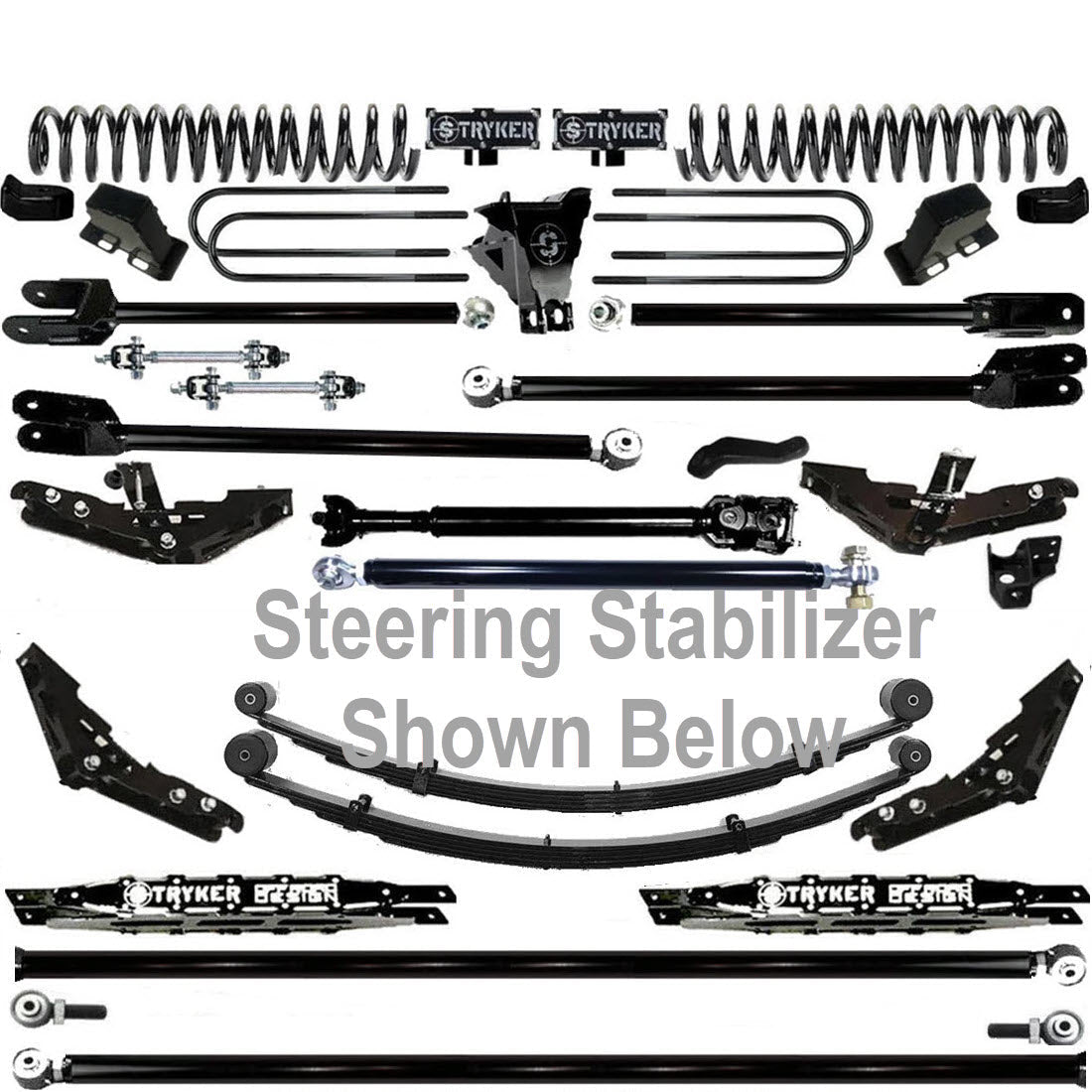 TUBE LONG ARM 12" F250 F350 4-LINK LIFT KIT 2011-2016 SUPER DUTY 4WD