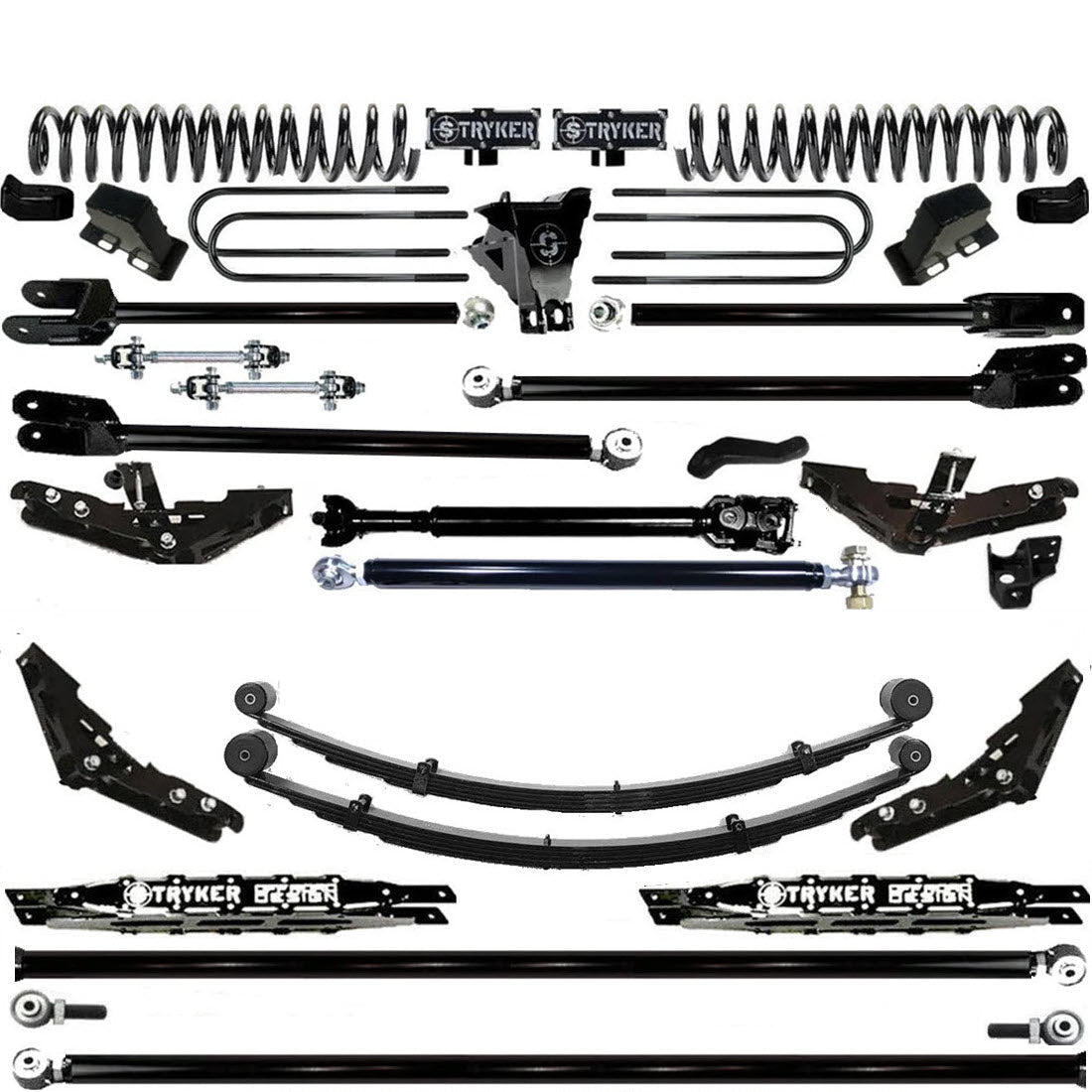 TUBE LONG ARM 12" F250 F350 4-LINK LIFT KIT 2011-2016 SUPER DUTY 4WD