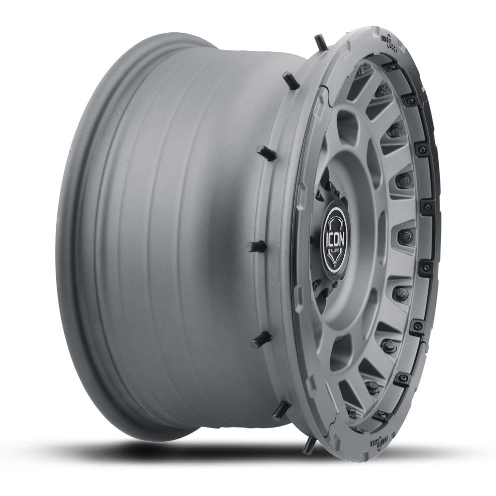ICON Alloys Hammer Pro, Charcoal, 17 x 8.5 / 6 x 135, 6mm Offset, 5" BS