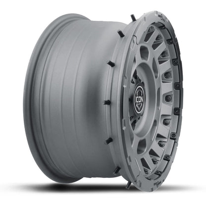 ICON Alloys Hammer Pro, Charcoal, 17 x 8.5 / 6 x 5.5, 0mm Offset, 4.75" BS