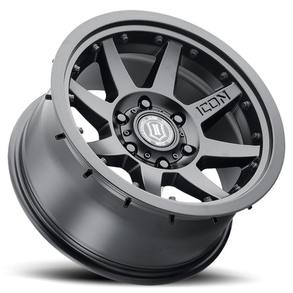 ICON Alloys Rebound Pro, Satin Black, 17 x 8.5 / 6 x 5.5, 25mm Offset, 5.75" BS