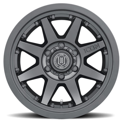 ICON Alloys Rebound Pro, Satin Black, 17 x 8.5 / 6 x 5.5, 0mm Offset, 4.75" BS