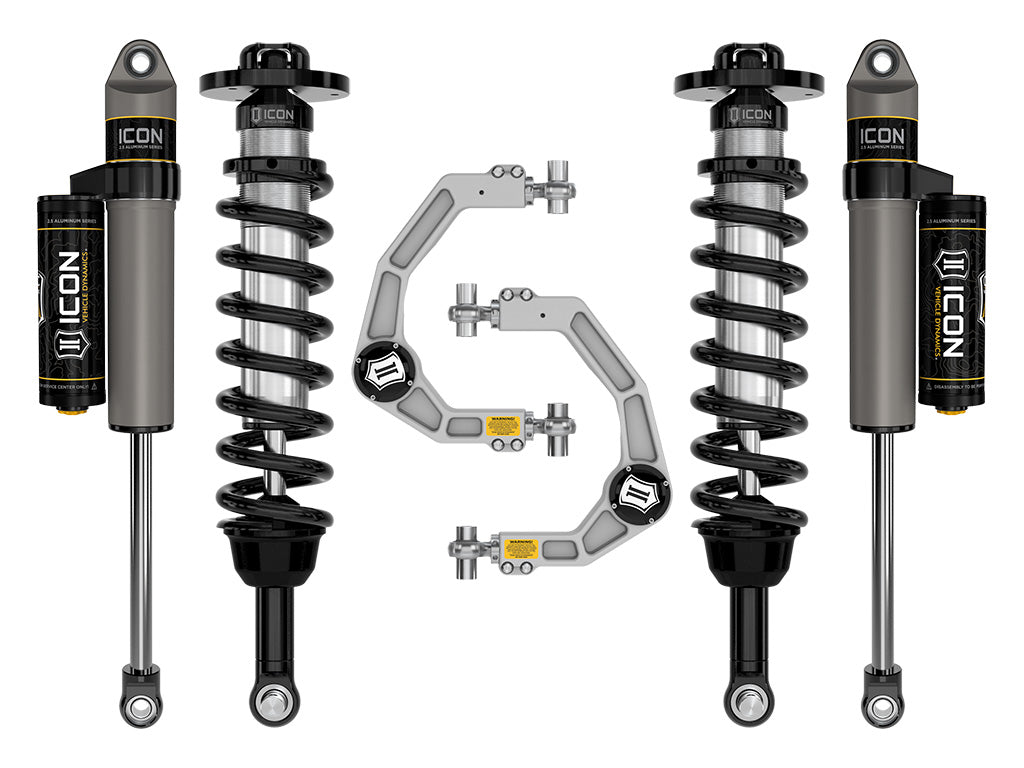 ICON 2021-2024 Ford F-150 4WD, 2.75-3.5" Lift, Stage 2 Suspension System, Billet