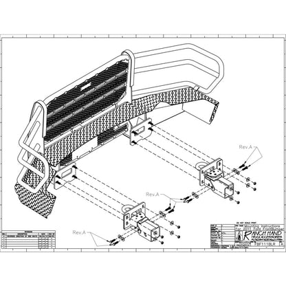 Ranch Hand Legend Series Front Bumper W/ Grille Guard Fits Select 11-16 Ford Super Duty F-250/F-350/F-450/F-550 Model FBF111BLR