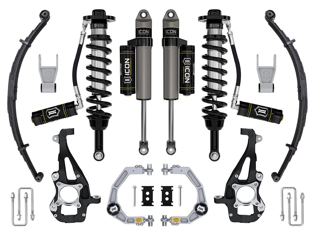 ICON 2021-2024 Ford F-150 4WD, 3.5-4.5" Lift, Stage 3 Suspension System, Billet, w/ Leaf Packs