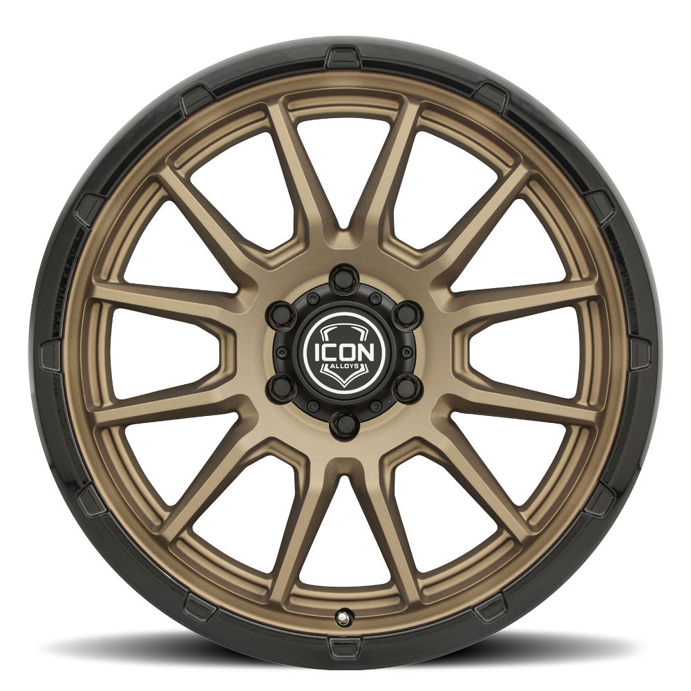 ICON Alloys Cajon, Satin Bronze w/ Gloss Black Lip, 20 x 9 / 6 x 135, 16mm Offset, 5.625" BS