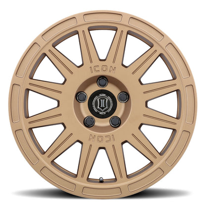 ICON Alloys Ricochet, Satin Gold, 17 x 8 / 5 x 100, 38mm Offset, 6" BS
