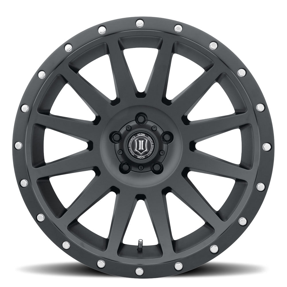 ICON Alloys Compression, Satin Black, 20 x 10 / 6 x 135, -19mm Offset, 4.75" BS