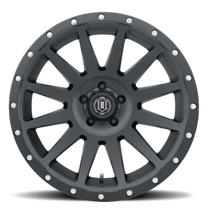 ICON Alloys Compression, Satin Black, 20 x 10 / 6 x 5.5, -19mm Offset, 4.75" BS