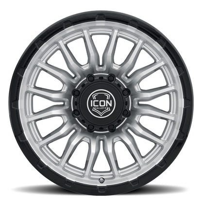 ICON Alloys Cajon, Silver Machined w/ Gloss Black Lip, 20 x 9 / 8 x 170, 6mm Offset, 5.25" BS