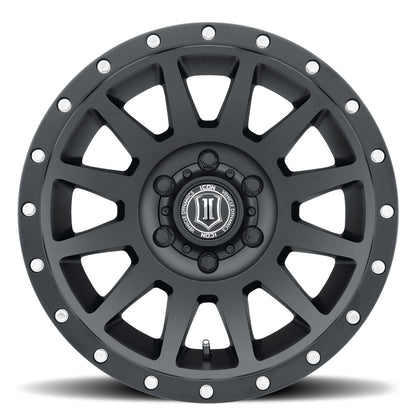 ICON Alloys Compression, Satin Black, 18 x 9 / 6 x 5.5, 0mm Offset, 5" BS