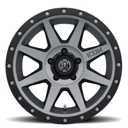 ICON Alloys Rebound, Titanium, 17 x 8.5 / 5 x 4.5, 0mm Offset, 4.75" BS