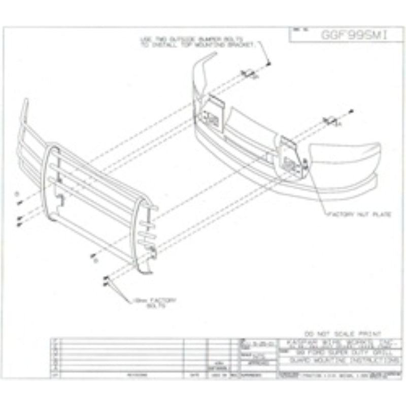 Ranch Hand Legend Series Grille Guard Fits Select 99-04 Ford Excursion/Super Duty F-250/F-350/F-450/F-550 Model GGF99SBL1